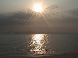前浜ビーチの夕日